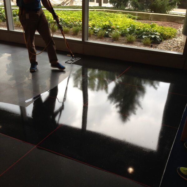 Janitor Mopping Floor